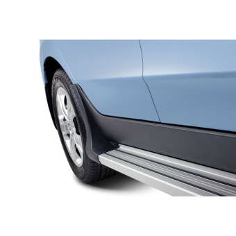 Подножки для Hyundai Santa-Fe (резина, алюминий, пластик)